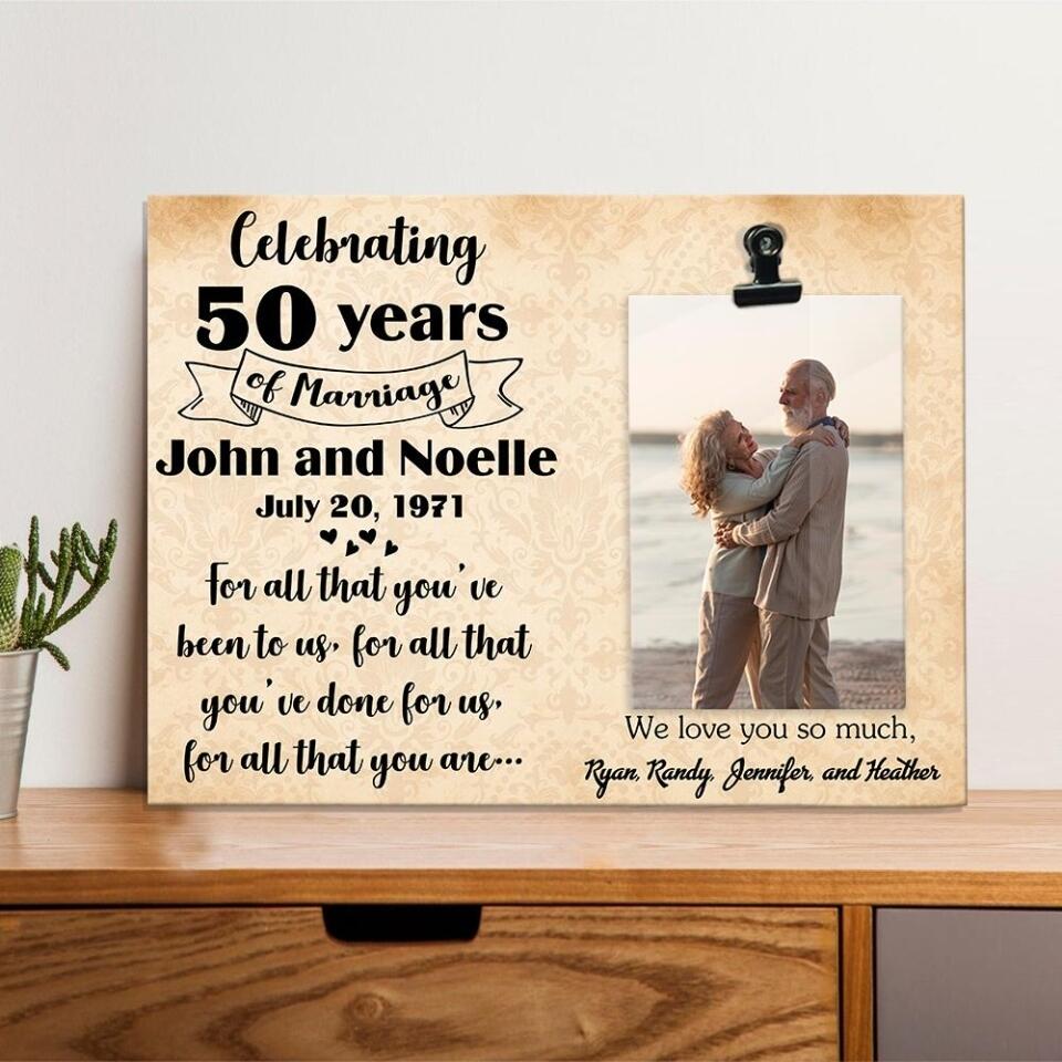 Celebrating 50 Years Of Marriage - Personalized Photo Clip Frame - Best Gifts For Wife - 208IHNTHPT493