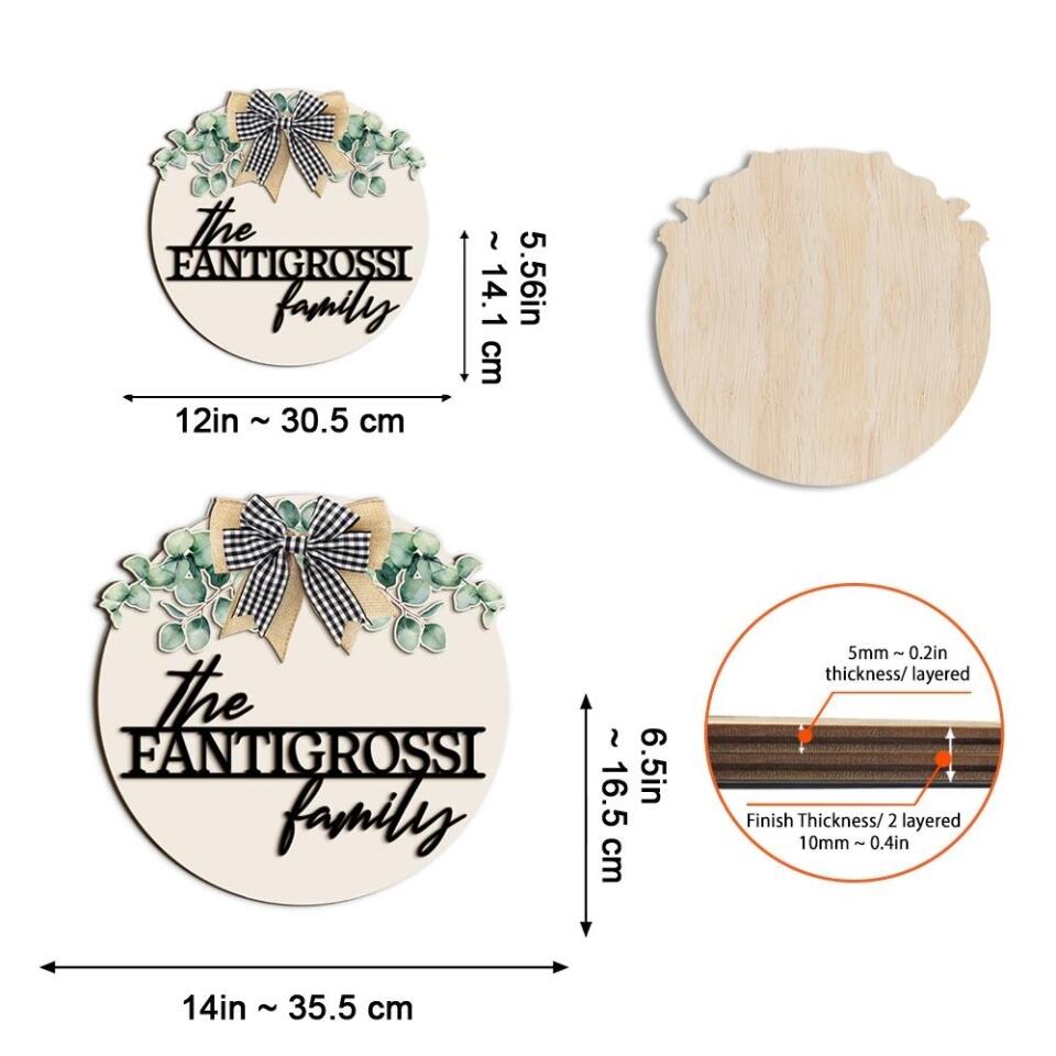 Laurel Wreath With Family Name Custom Wooden Art Wedding Gift For Husband