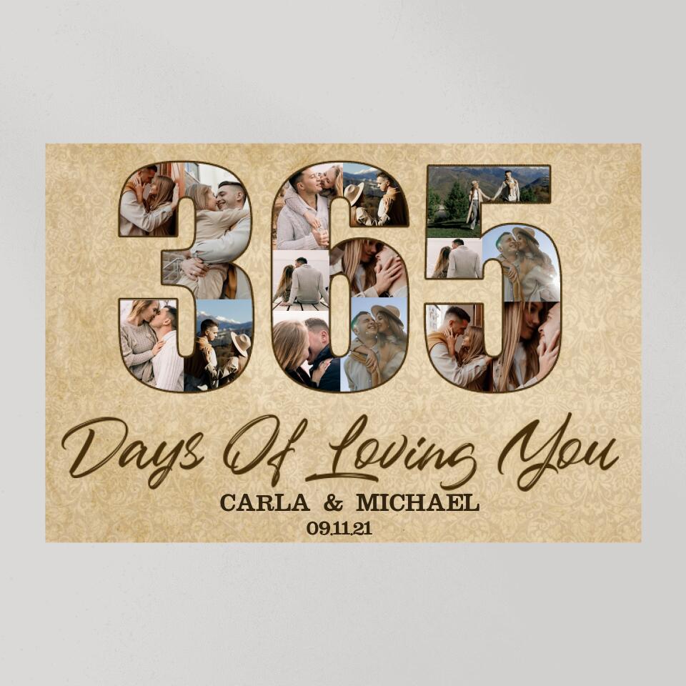 365 Days Of Loving You Custom Canvas Poster One Year Anniversary Gift