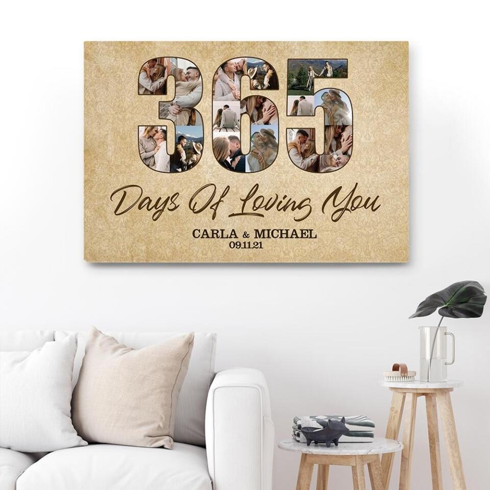 365 Days Of Loving You Custom Canvas Poster One Year Anniversary Gift
