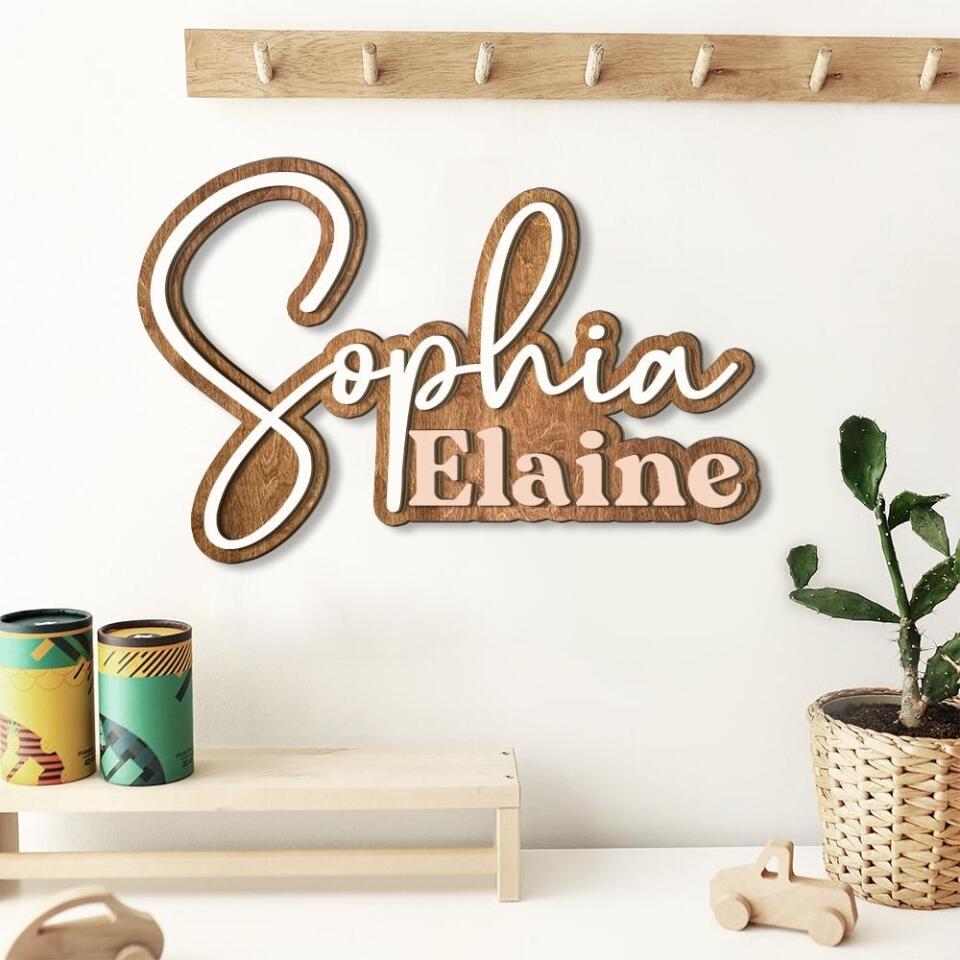 Name Logo Design Custom Wooden Art Birthday Gift For Him For Her