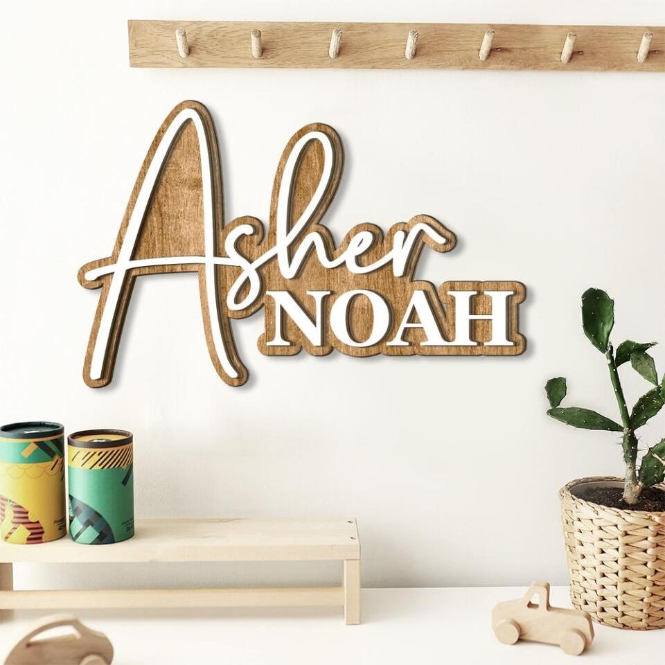 Name Logo Design Custom Wooden Art Birthday Gift For Him For Her