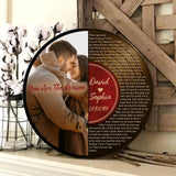 Vinyl Record Song Lyrics - Best Anniversary Gift for Him/Her - Personalized Round Wooden Sign Lyric Song, Home Decor, Room Decor - 208IHNTHRW561