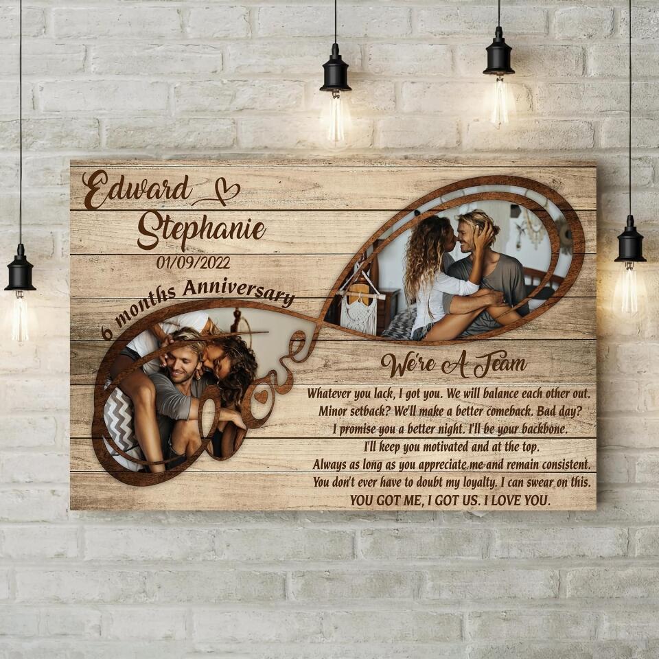 We're A Team I Love You Custom Canvas Poster Anniversary Gift For Couples