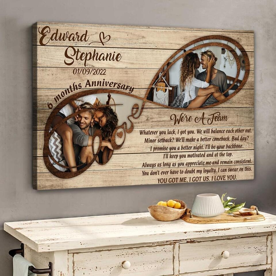 We're A Team I Love You Custom Canvas Poster Anniversary Gift For Couples