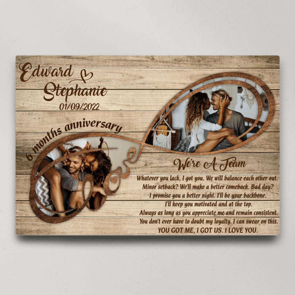 We're A Team I Love You Custom Canvas Poster Anniversary Gift For Couples