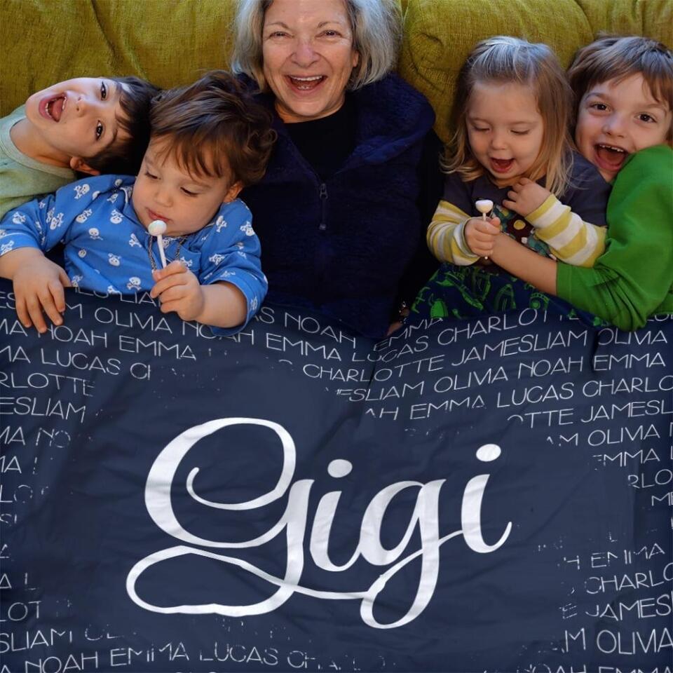 Best Birthday Gifts for Mom/ Grandma/Gigi/ Nana - Personalized Fleece Blanket for Family - 208IHNBNBL557