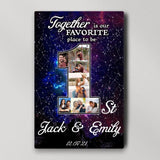 Together Is Our Favorite Place To Be Personalized Canvas Poster