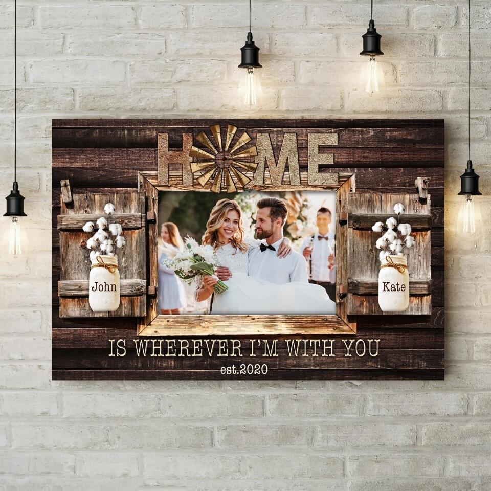 Home Is Wherever I'm With You Custom Canvas Poster Anniversary Gift