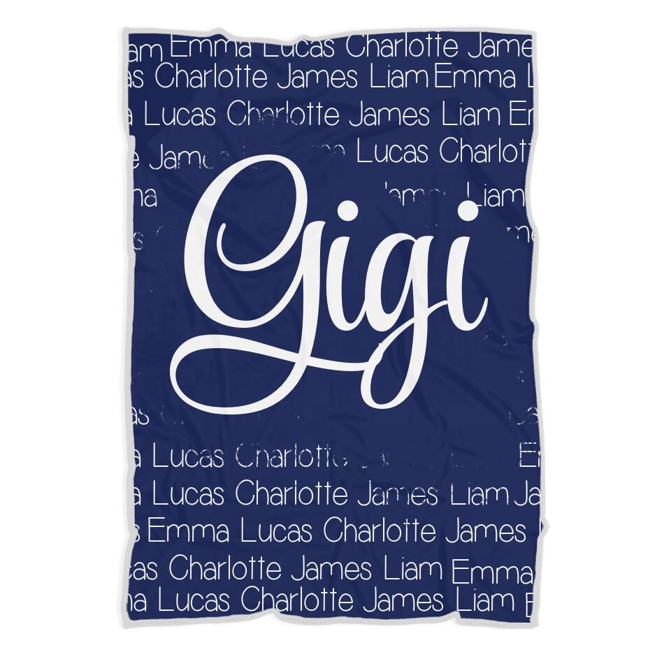 Best Birthday Gifts for Mom/ Grandma/Gigi/ Nana - Personalized Fleece Blanket for Family - 208IHNBNBL557