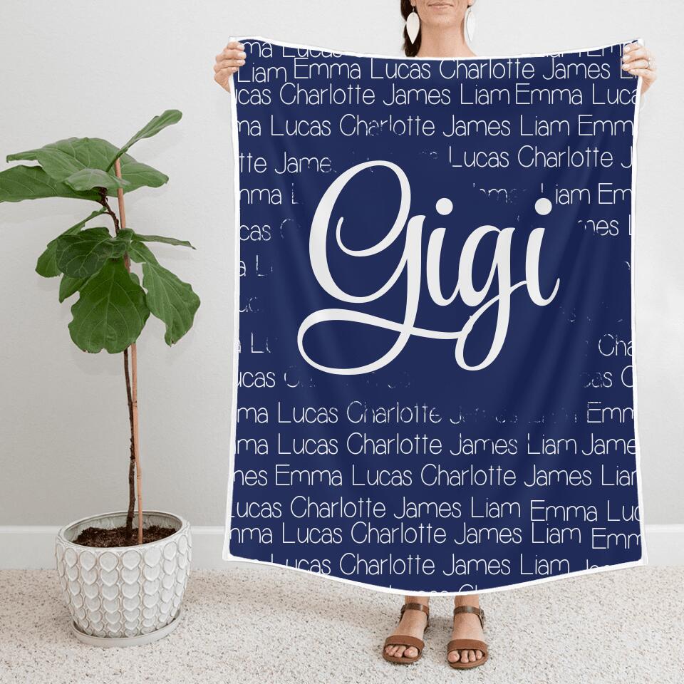 Best Birthday Gifts for Mom/ Grandma/Gigi/ Nana - Personalized Fleece Blanket for Family - 208IHNBNBL557