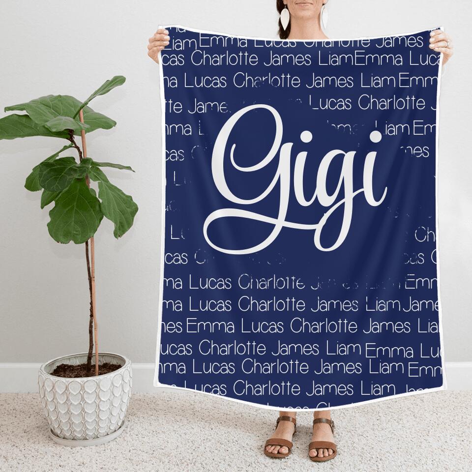Best Birthday Gifts for Mom/ Grandma/Gigi/ Nana - Personalized Fleece Blanket for Family - 208IHNBNBL557