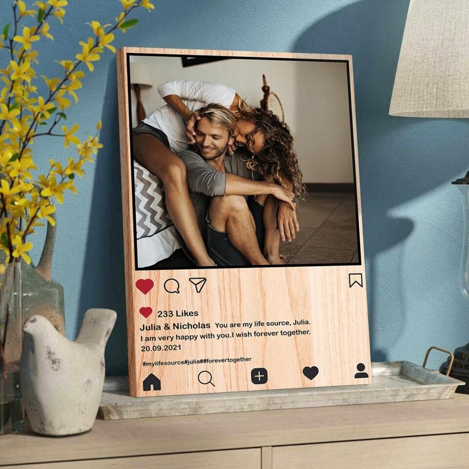 Insta Background You Are My Life Custom Canvas Poster Anniversary Gift For Couples