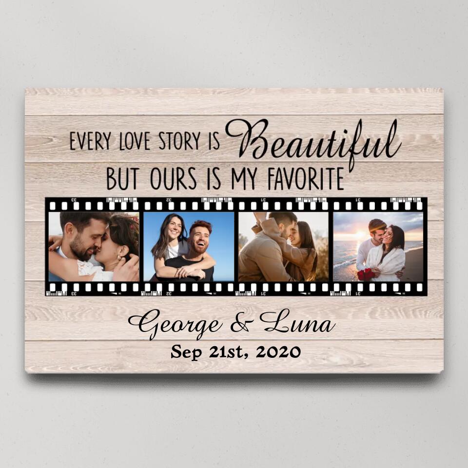 Every Love Story Is Beautiful Personalized Canvas Poster