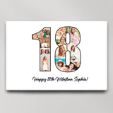Happy Birthday Milestone - Personalized Canvas/poster 18 Year Old for Her/Daughter/Niece - 208IHNBNCA560