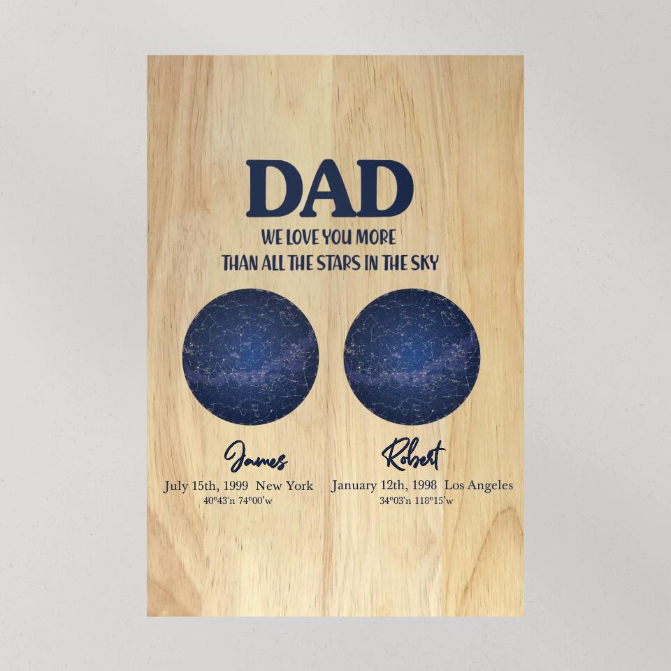 Dad We Love You More Than All The Stars In The Sky Custom Canvas Poster Anniversary Gift