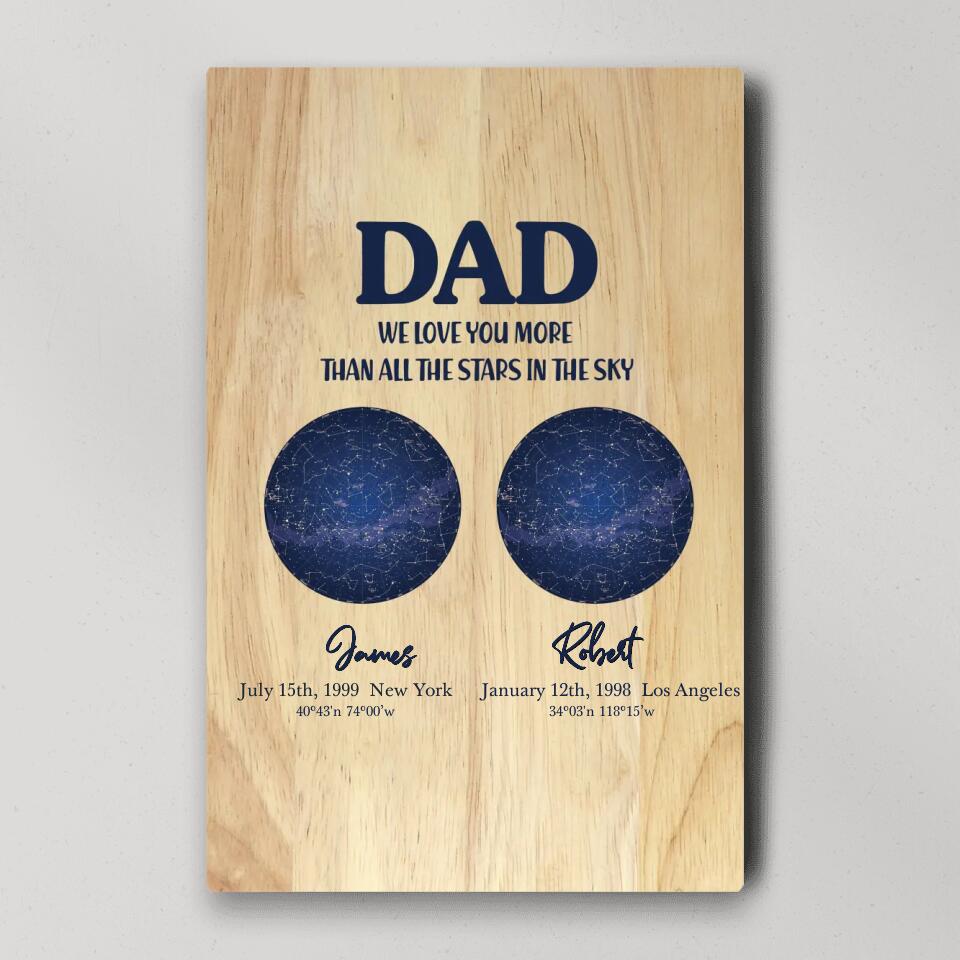 Dad We Love You More Than All The Stars In The Sky Custom Canvas Poster Anniversary Gift