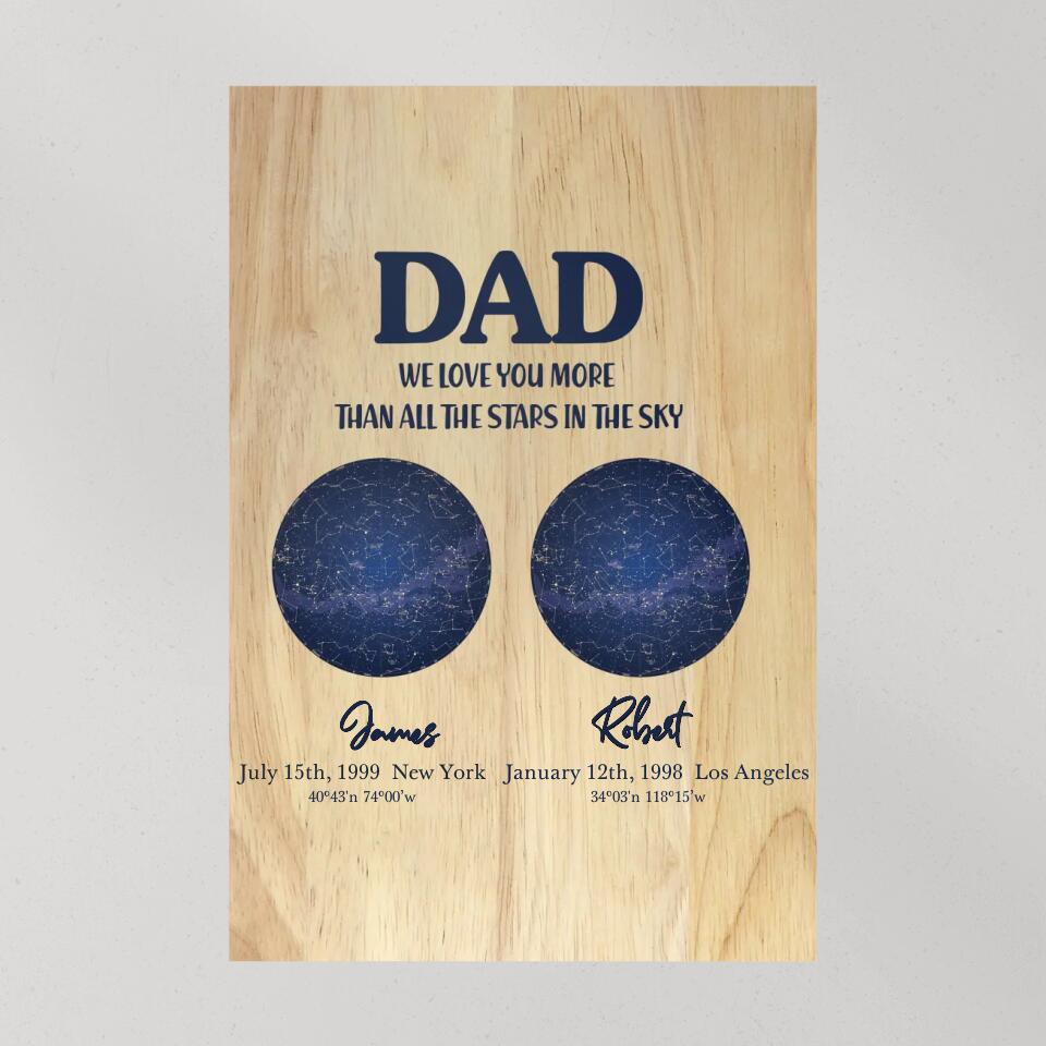 Dad We Love You More Than All The Stars In The Sky Custom Canvas Poster Anniversary Gift