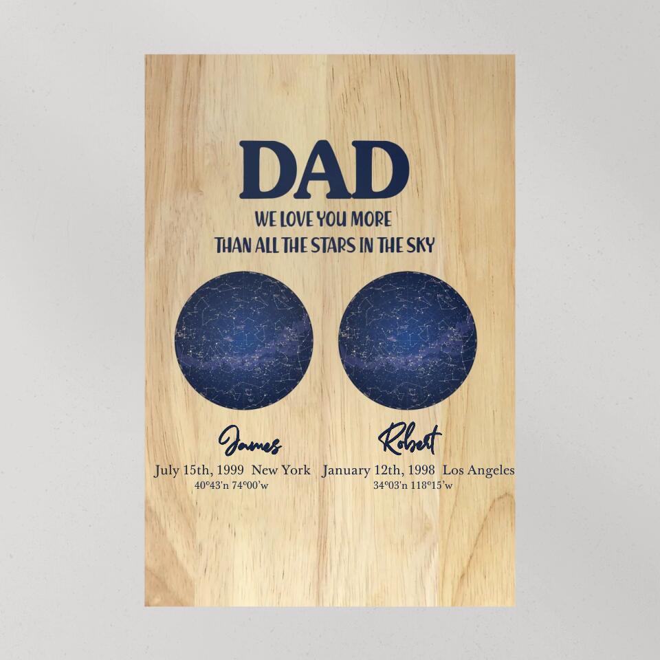 Dad We Love You More Than All The Stars In The Sky Custom Canvas Poster Anniversary Gift