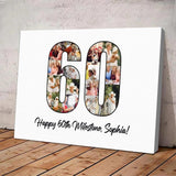 Happy Birthday Milestone - Personalized Canvas/poster 60 Year Old for Her/Him/Grandma/Grandad - 208IHNBNCA560