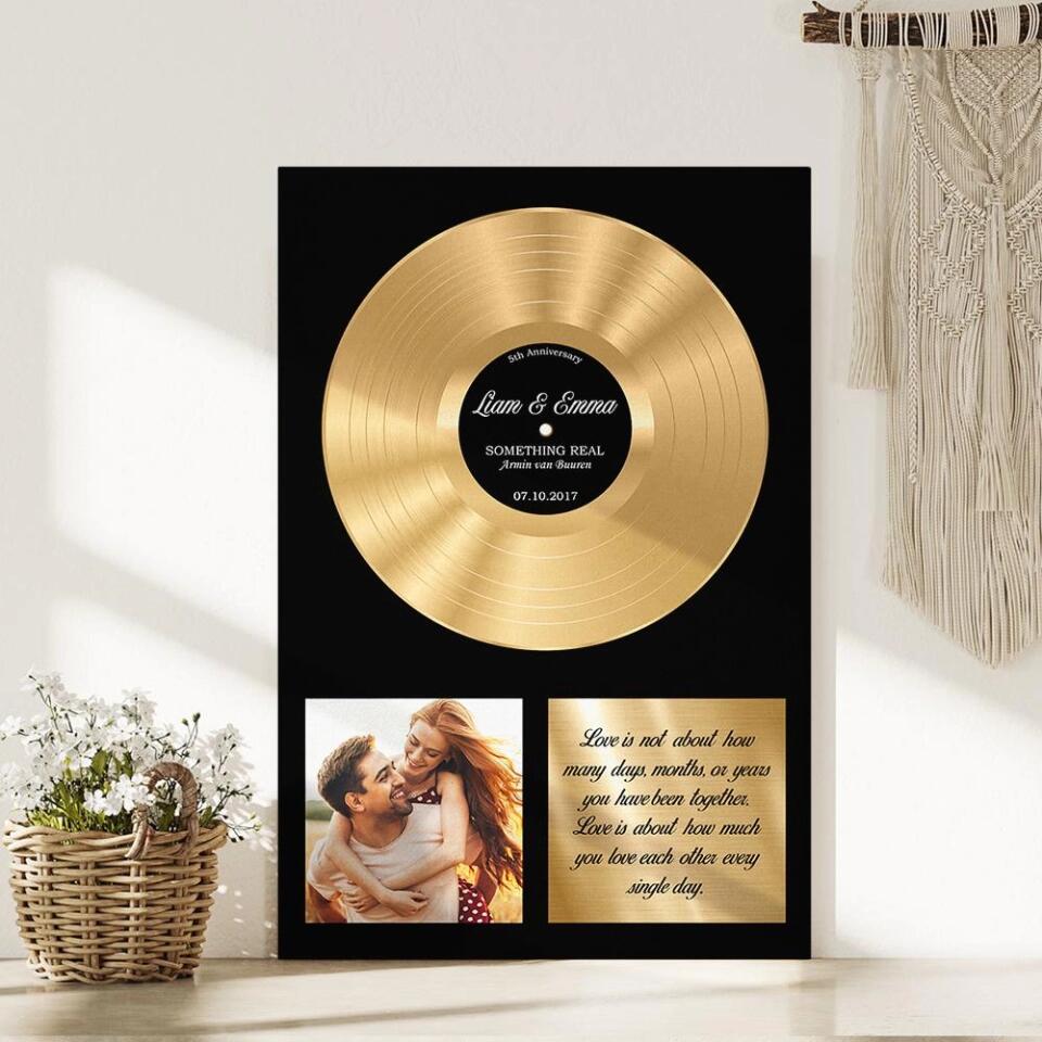Vinyl Love Song Custom Canvas Poster Anniversary Gift For Couples