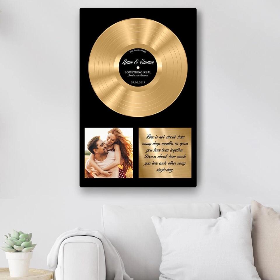 Vinyl Love Song Custom Canvas Poster Anniversary Gift For Couples