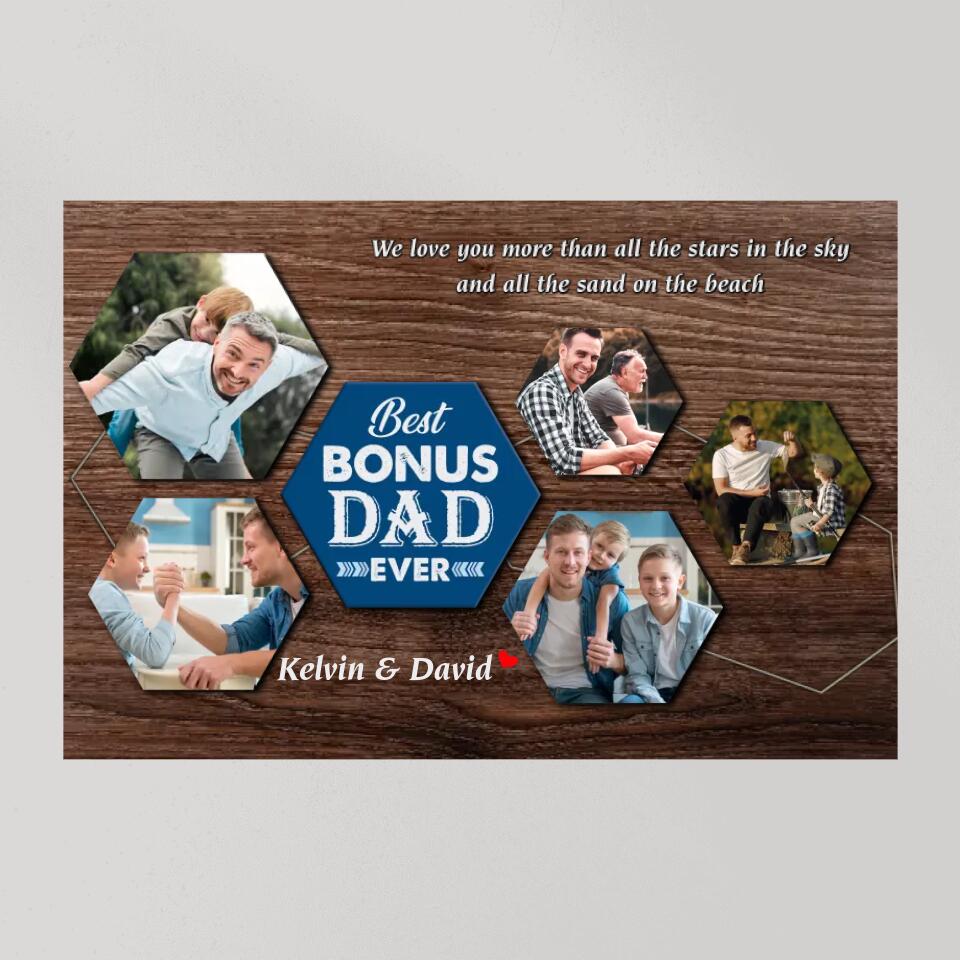 Best Bonus Dad Ever Custom Canvas Poster Birthday Gift For Step Father