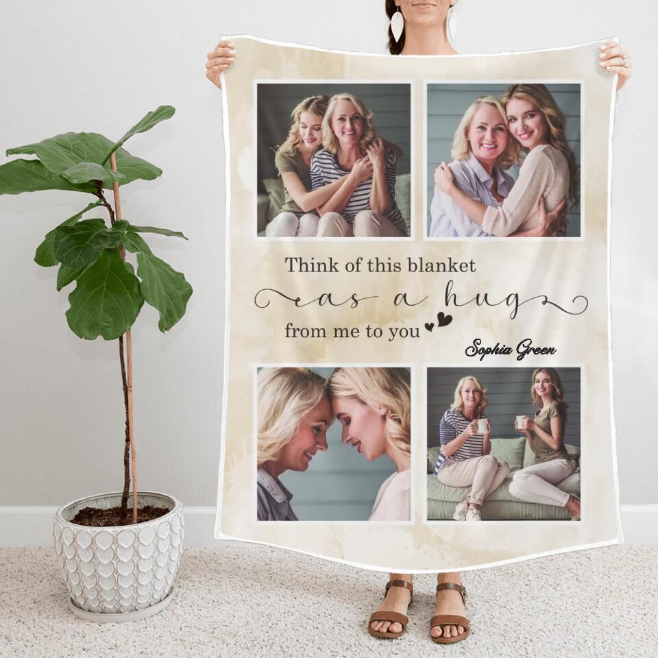 Think Of This Blanket As A Hug - Personalized Blanket - Best Gifts For Mom Grandma Lovers - 208IHPBNBL100