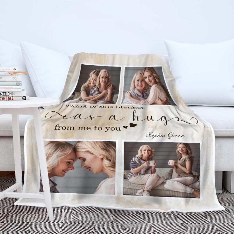 Think Of This Blanket As A Hug - Personalized Blanket - Best Gifts For Mom Grandma Lovers - 208IHPBNBL100