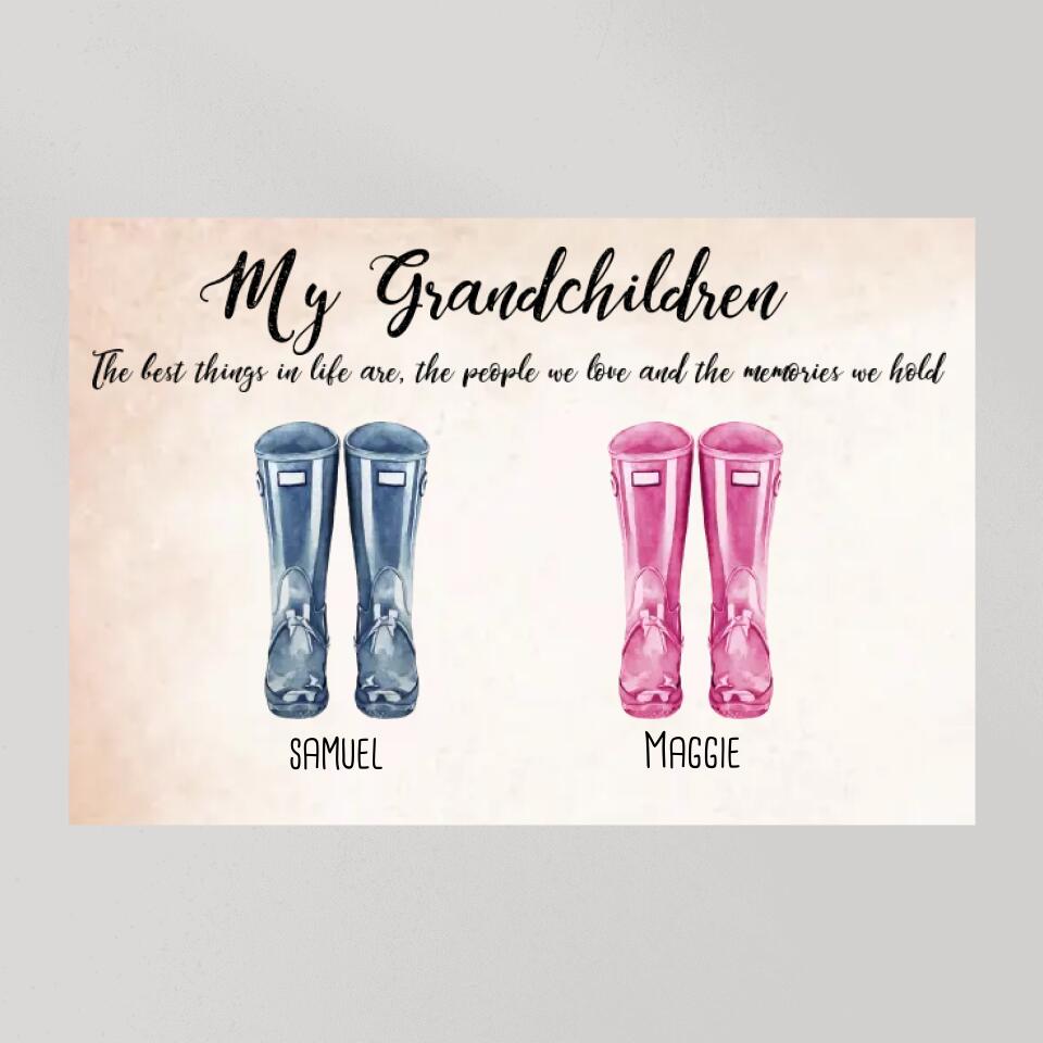 My Grandchildren The Best Thing In Life Are The People We Love And The Memories We Hold- Personalize Canvas Poster Birthday Gift For Grandmother Grandfather-208IHNBNCA525