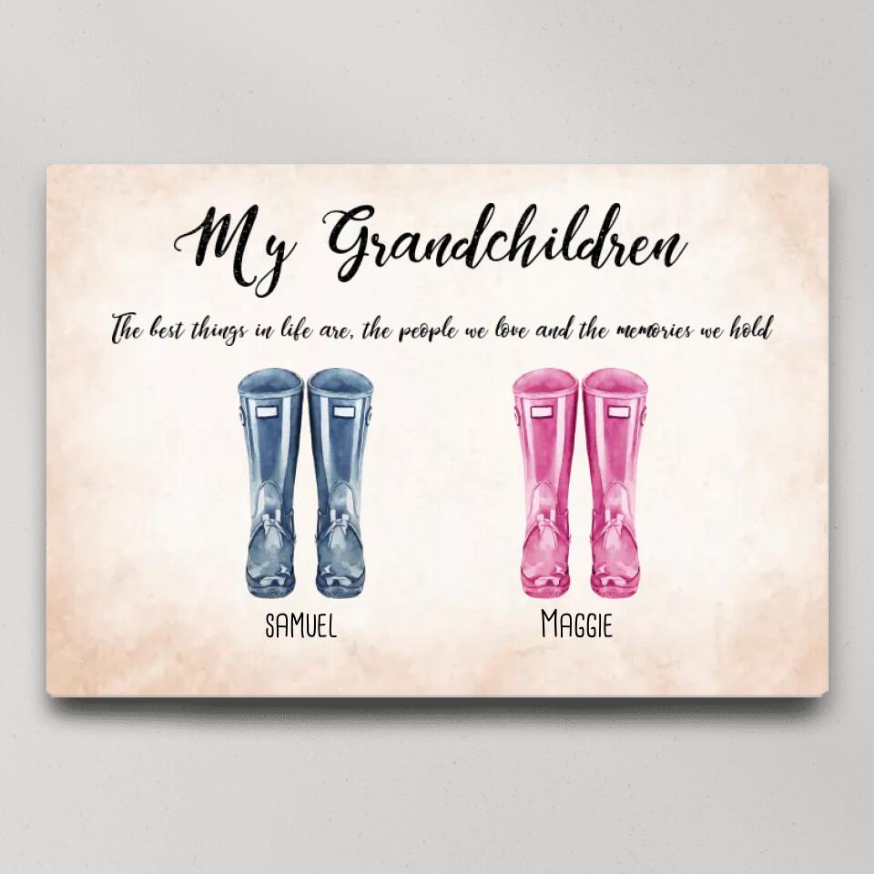 My Grandchildren The Best Thing In Life Custom Canvas Poster Gift For Grandparents