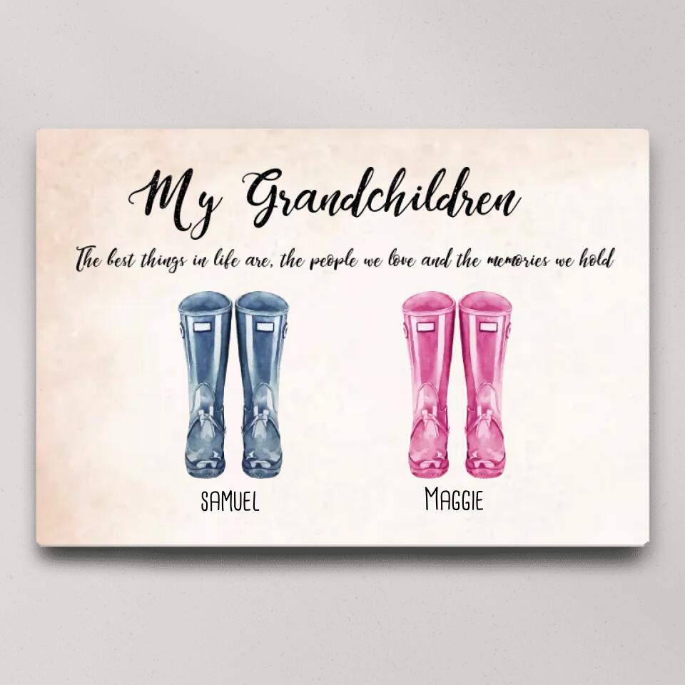 My Grandchildren The Best Thing In Life Custom Canvas Poster Gift For Grandparents