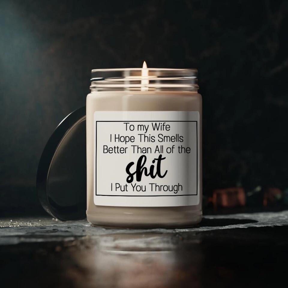 To My Wife I hope This Smells Better Than All Of The Shit I Put You Through-Best Scented Soy Candle Gift For Her-208IHPTHSC090