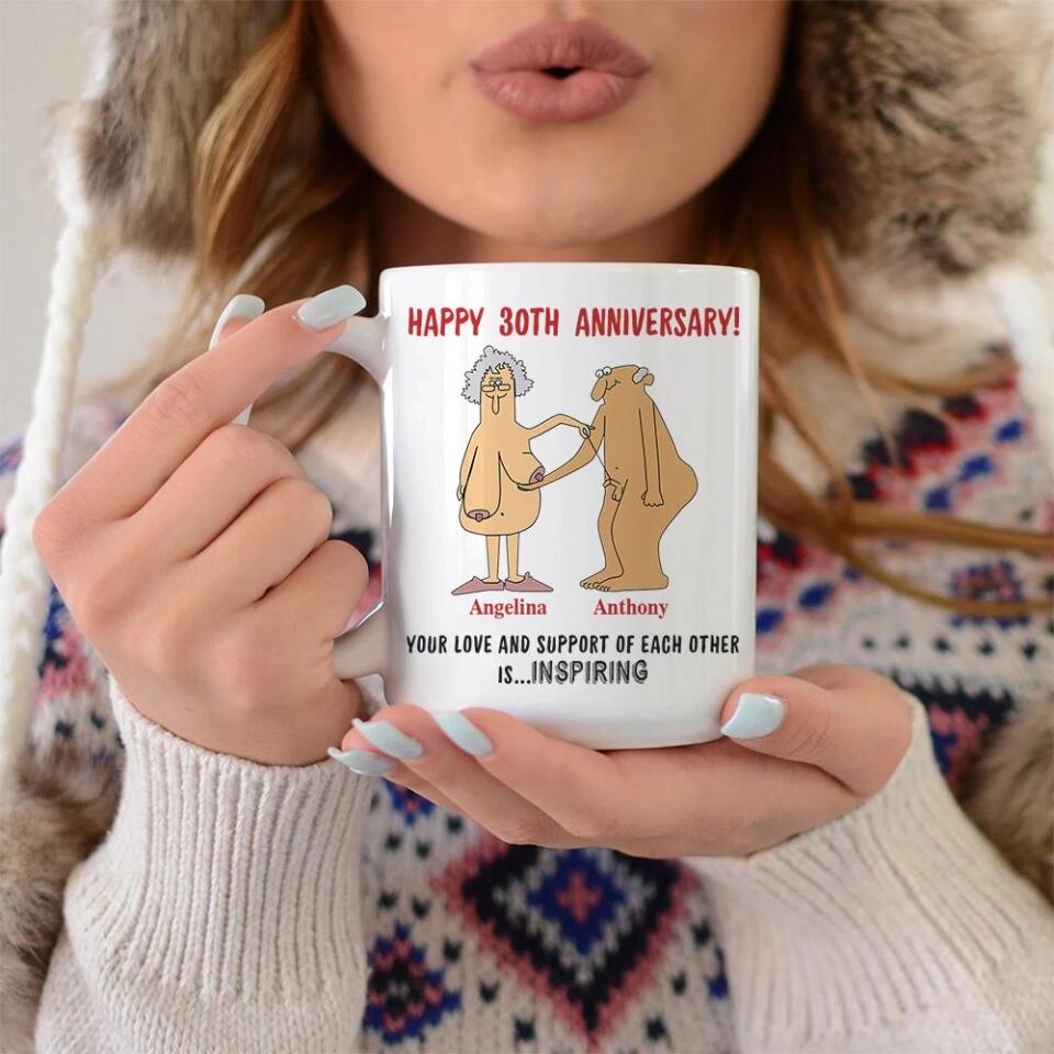 Love Is Supporting Each Other - Custom Mugs, Anniversary Mug For Wife Husband, Couple, Tea Cup, Holiday Mug Gift Funny for New Year Valentine Anniversary - 208IHPTHMU111