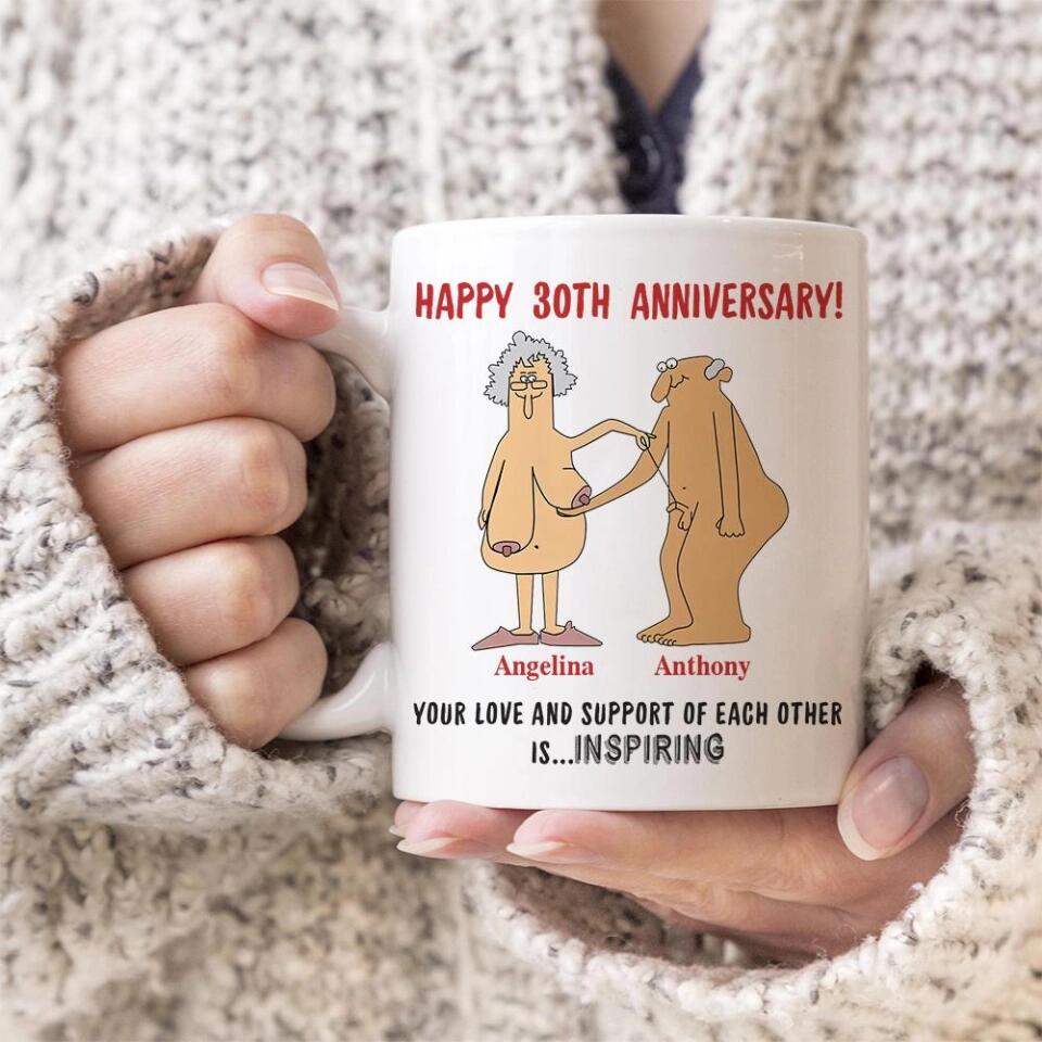 Love Is Supporting Each Other - Custom Mugs, Anniversary Mug For Wife Husband, Couple, Tea Cup, Holiday Mug Gift Funny for New Year Valentine Anniversary - 208IHPTHMU111