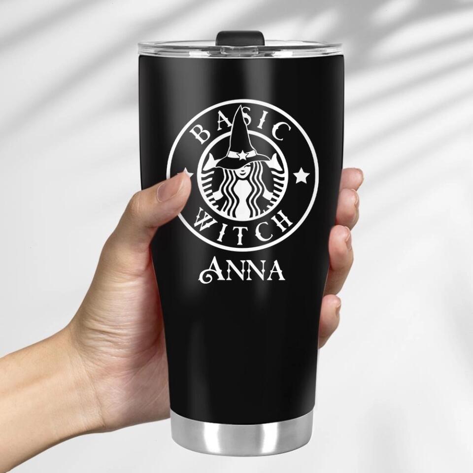 Basic Witch With Personalized Name- Best Curved Tumbler Gift For Halloween-208IHNTHTU546