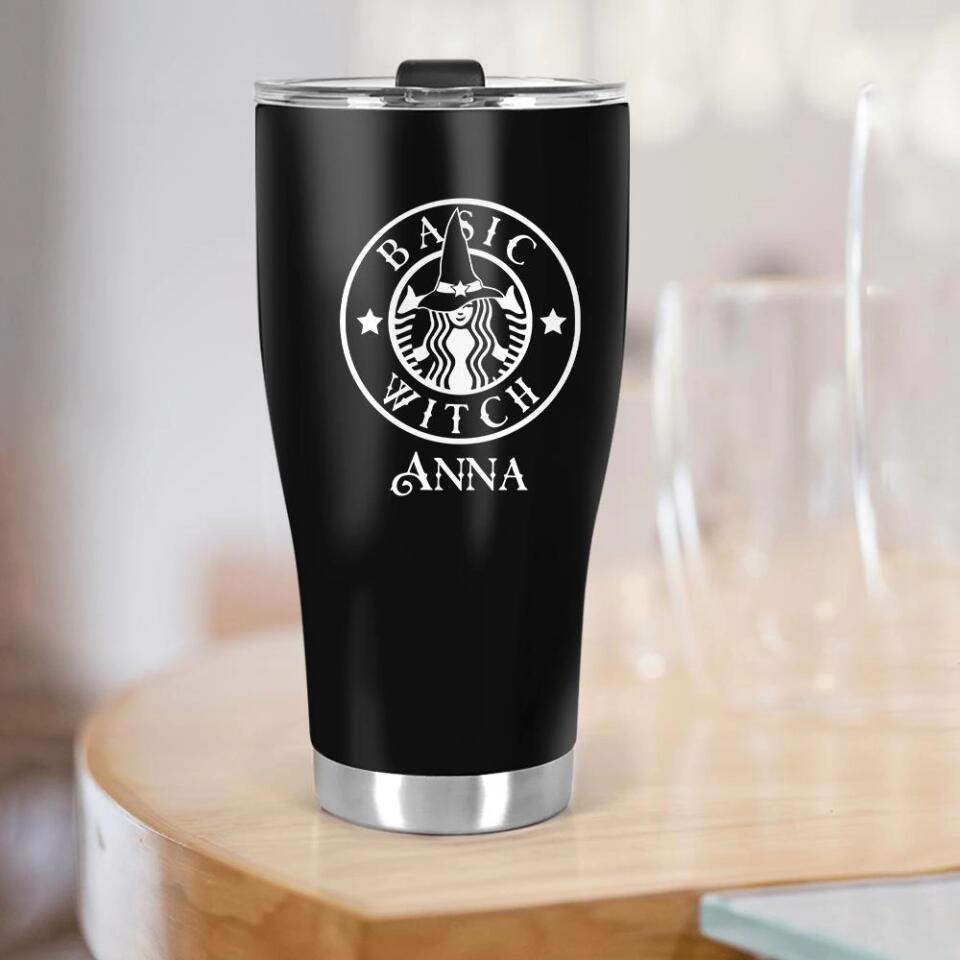 Basic Witch With Personalized Name- Best Curved Tumbler Gift For Halloween-208IHNTHTU546