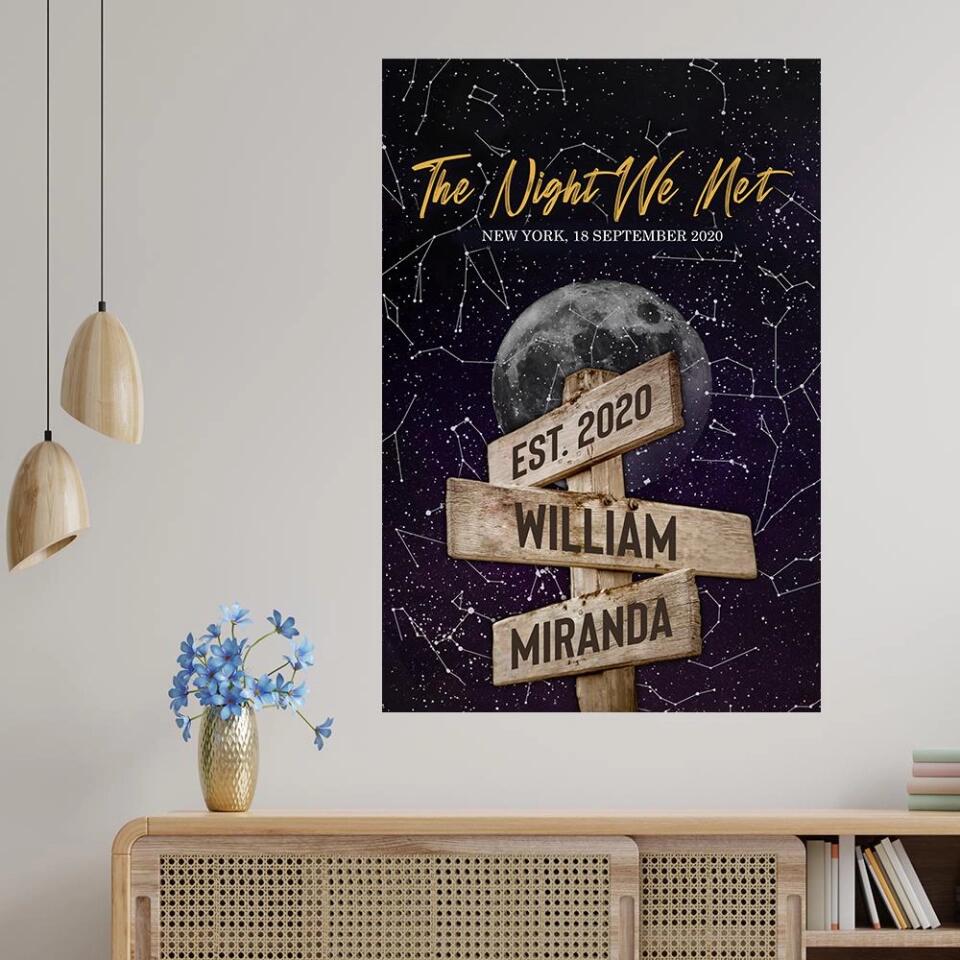 The Night We Met Custom Canvas Poster Anniversary Gift For Couples
