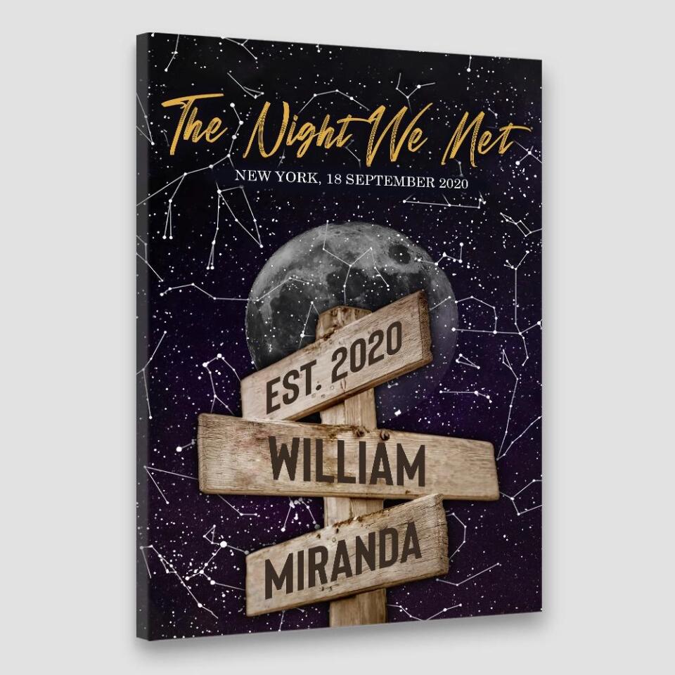The Night We Met Custom Canvas Poster Anniversary Gift For Couples