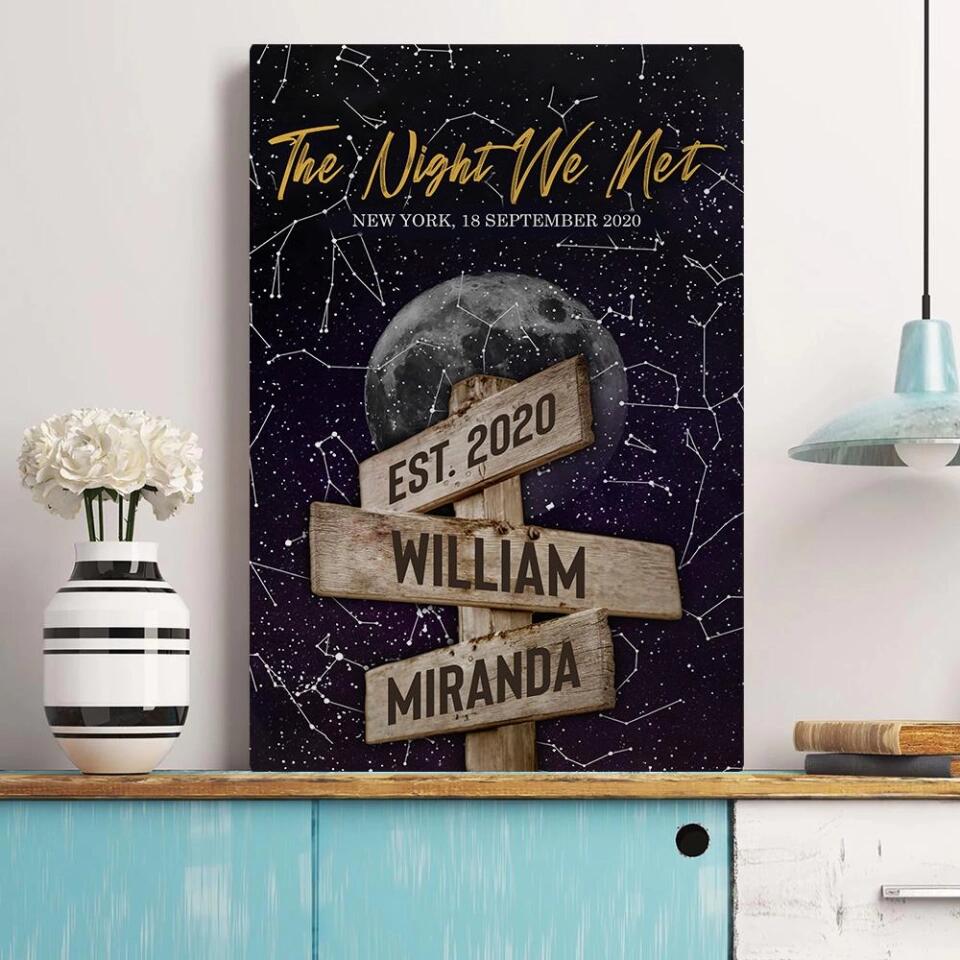 The Night We Met Custom Canvas Poster Anniversary Gift For Couples