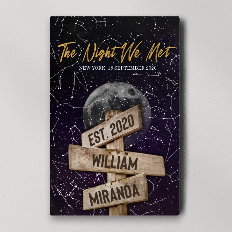 The Night We Met Custom Canvas Poster Anniversary Gift For Couples