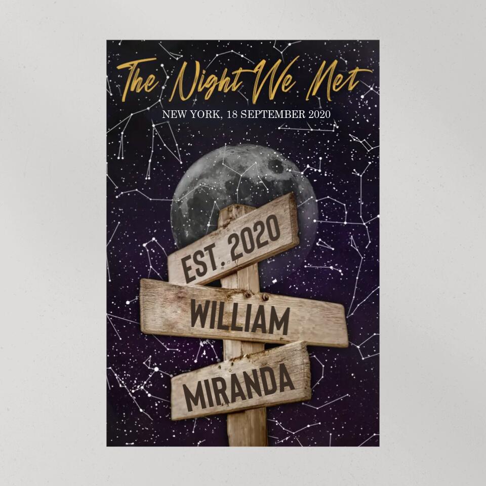 The Night We Met Custom Canvas Poster Anniversary Gift For Couples