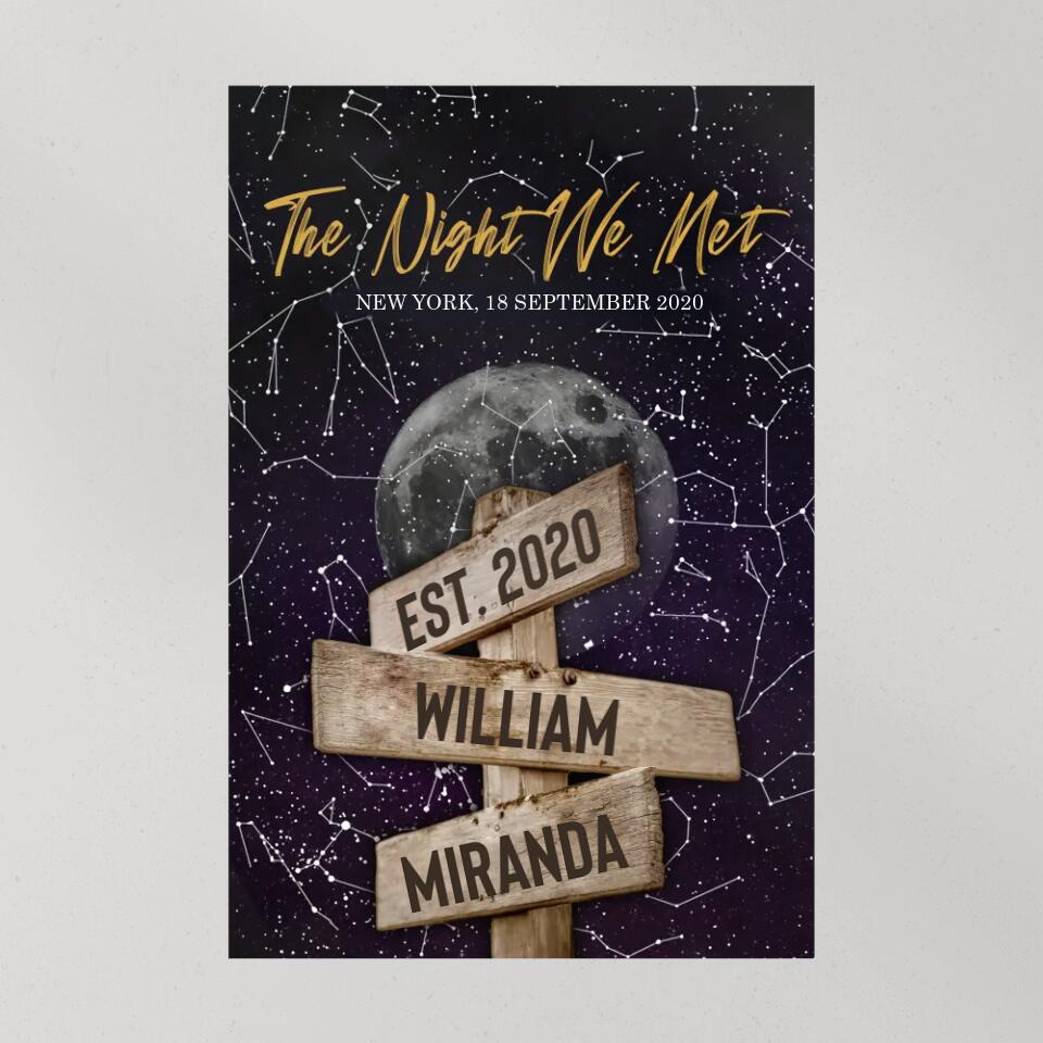 The Night We Met Custom Canvas Poster Anniversary Gift For Couples