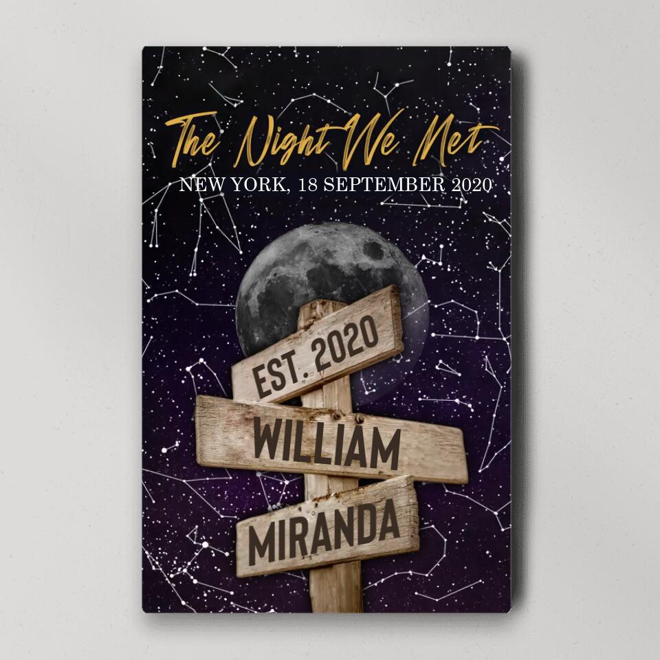 The Night We Met Custom Canvas Poster Anniversary Gift For Couples