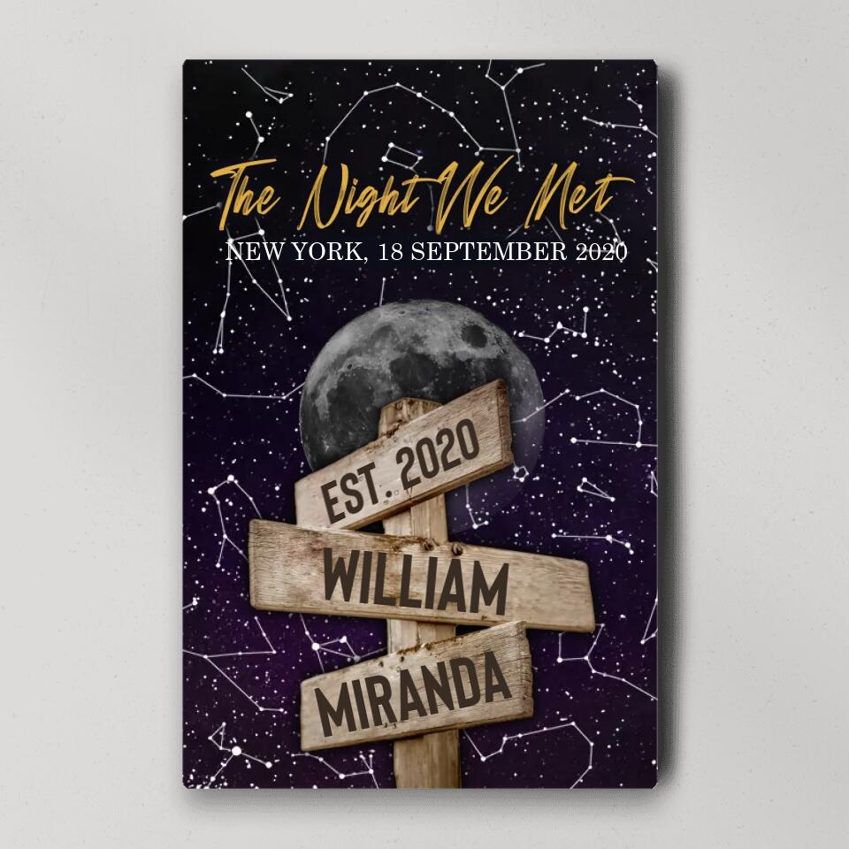 The Night We Met Custom Canvas Poster Anniversary Gift For Couples