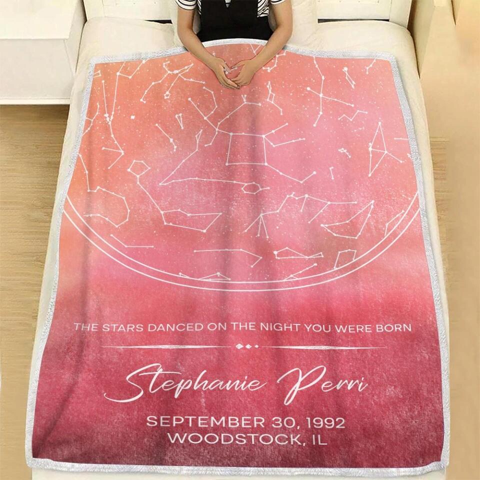Starmap And Moon With Custom Quote-Best Personalized Blanket Gift For Birthday Anniversary-208IHNBNBL599