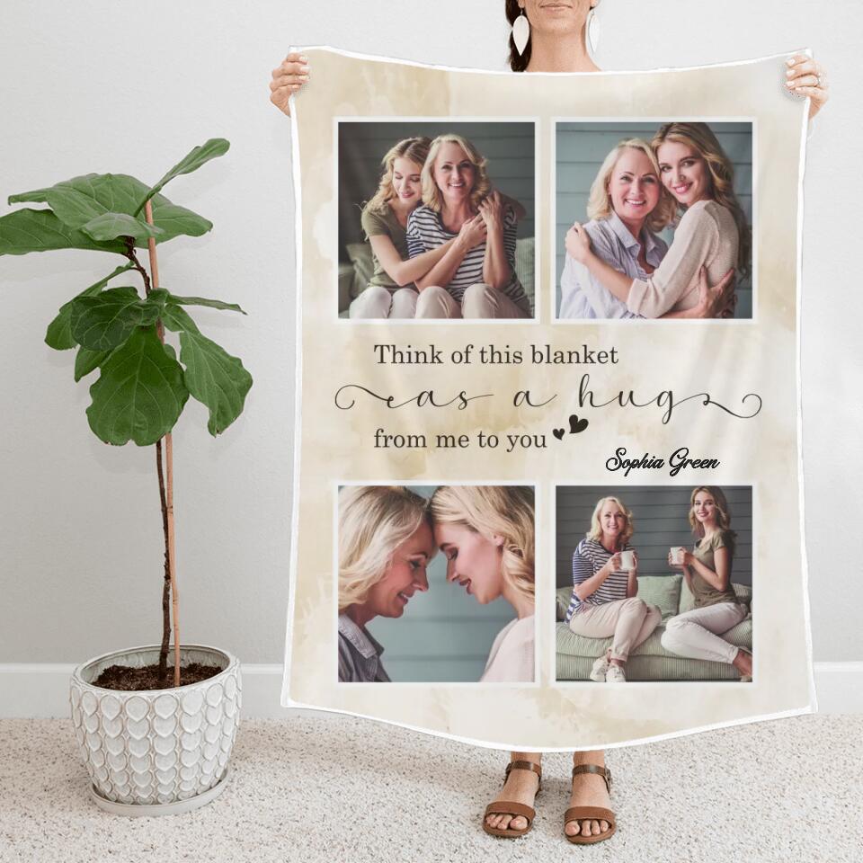 Think Of This Blanket As A Hug - Personalized Blanket - Best Gifts For Mom Grandma Lovers - 208IHPBNBL100