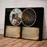The Day That Two Become One - Personalized Canvas Poster - Star Map Anniversary Gifts | 209IHPTHCA149