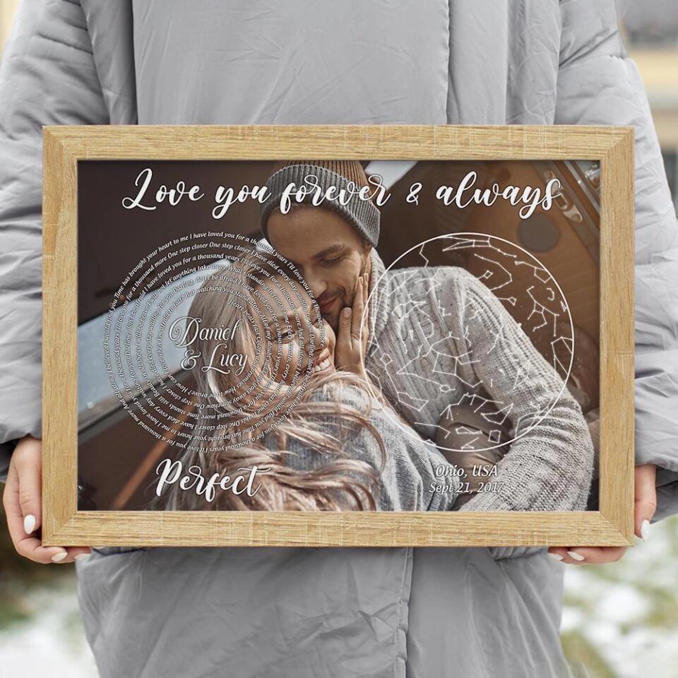 Love You Forever And Always Favorite Song Lyrics Custom Star Map Canvas Poster Anniversary Gift