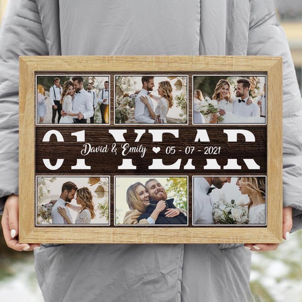 1 Year Anniversary Custom Canvas Poster Valentine's Day Gifts For Couples